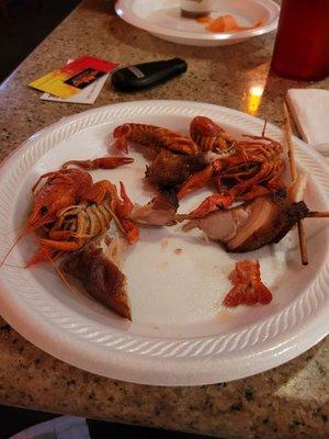 Crawfish and meat