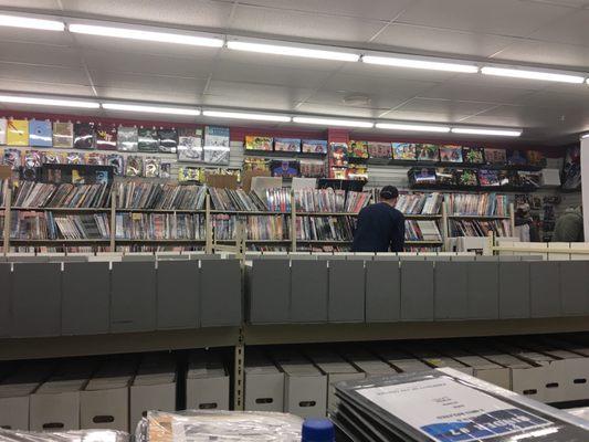 The walls of comics and the inside of the shop!