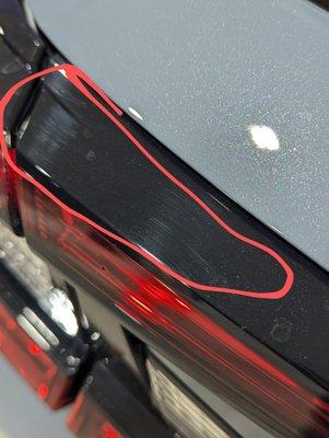 Buffer scratched tail lights because they didnt tape off the car