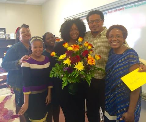 I ordered my Principal flowers for her birthday. They arrived early & the bouquet was larger than expected. Excellent service.