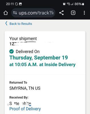 Yes, my phone has been back at Asurion's warehouse since Sept. 19th!