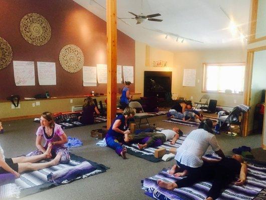 Phoenix Rising Yoga Therapy training in action!