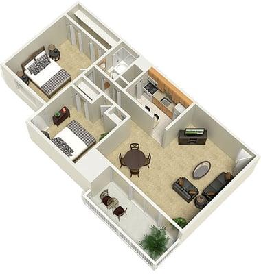 Two bedroom apt. (Redwood)