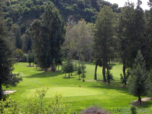 13th Hole at Deep Cliff. The signature cliff is in the background.