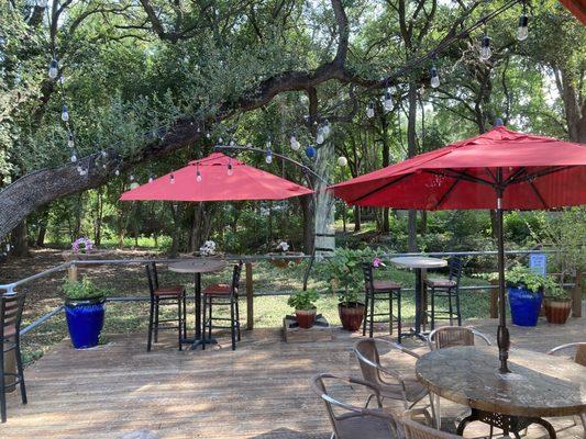 Outdoor patio that expands the back side of the building.