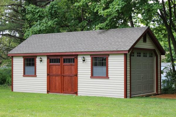 12'x24' Vinyl Garden Shed Garage - only one of our many beautiful building styles available!