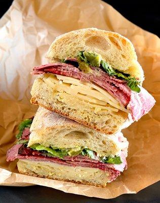 Pepper Jack Pastrami Sandwich