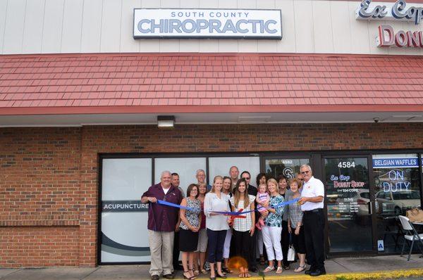 South County Chiropractic ribbon cutting with the South County Chamber of Commerce