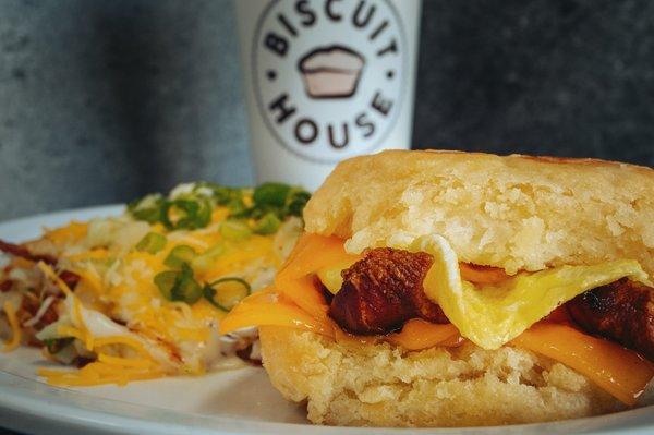 Biscuit Sandwich with Loaded Hashbrowns