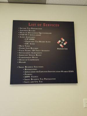 Services provided