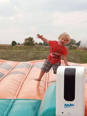 Finnegan being a goof at Swan's Pumpkin Farm