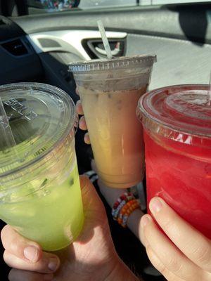 Aguas Frescas. Pepino, Horchata and Frutas. Sweet and refreshing