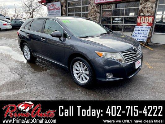 2009 Toyota Venza

https://primeautoomaha.com/listings/2009-toyota-venza/