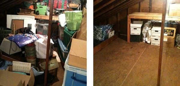 attic, before and after