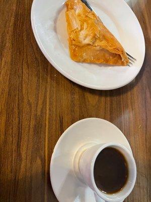 Cream Baklava and Turkish Coffe