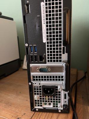 Back of Dell Optiplex sold to me