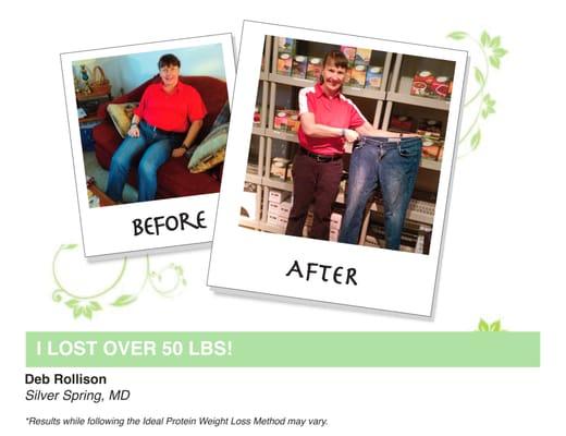 Congratulations to Deb Rollison on her weight loss!