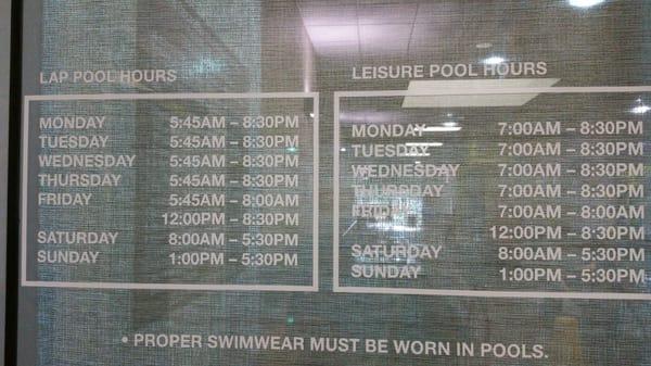 Pool Hours