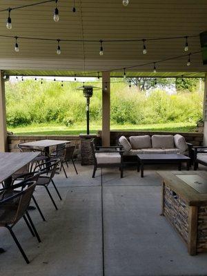 The outdoor dining area