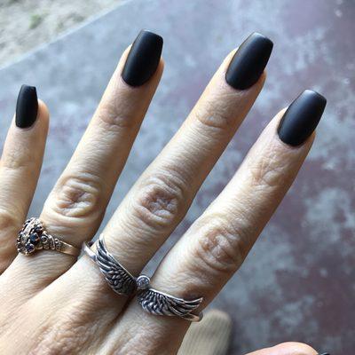 My "black matte coffin nails" YES