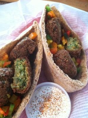 TOTB Falafel edition!! We went with making a much lighter Greek Yogurt based fresh herb sauce.