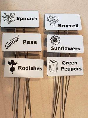 Custom garden signs with awesome graphics on stainless steel stake.