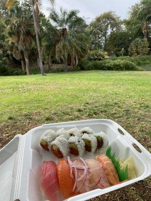 Enjoying lunch at the Fullerton Arboretum