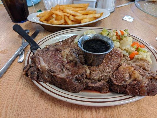 Prime rib and fries.