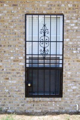 FIRE ESCAPE WINDOW  BARS WITH SECURITY SCREEN INTERIOR OR EXTERIOR