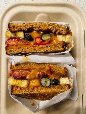 PB + fresh fruit sandwich