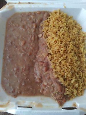 Large al a carte beans and rice