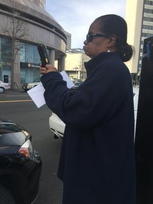 Beware:: Officer 313 Oakland Parking Enforcement! Sitting in car, about to pay, she yelled at me that I could "leave spot or take a ticket!