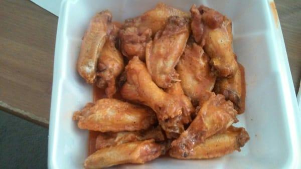 Medium buffalo wings. 15 big wings for a little over $12 with tax