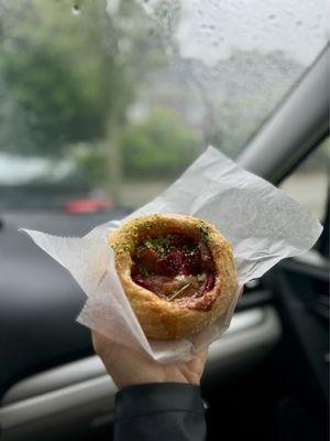 Strawberry rhubarb danish