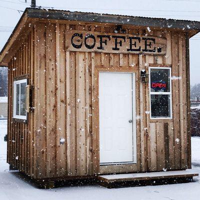 Snow makes our kiosk even prettier