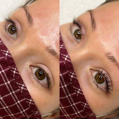 Before and After lash lift. No need to use curler everyday no more. Lash lift last 6-8 weeks long