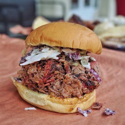 Smokemade Chopped Brisket Sandwich.  Photo Credit: Lisa Wilk / @TasteCookSip