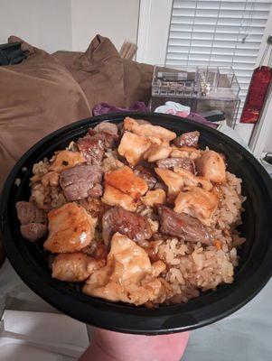 Steak and chicken bowl