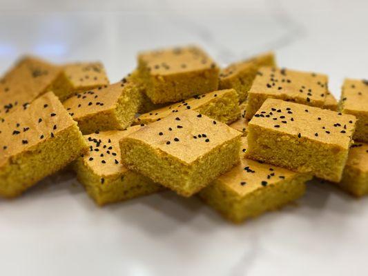 Corn Cake ( Hawasi)  Black seed topping