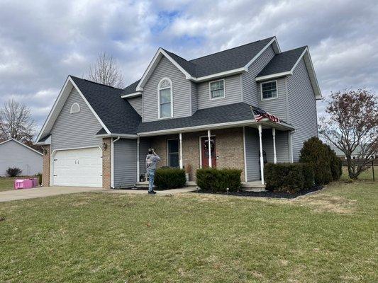 New GAF HDZ charcoal roof paid for with insurance money.