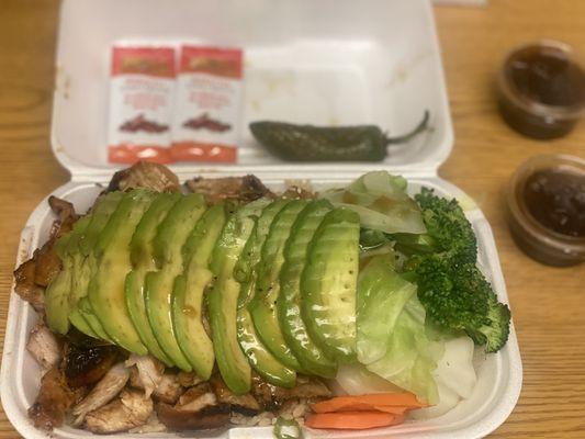 Chicken Bowl with Side Avocado