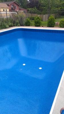 Here is a picture of my new liner installed in the spring of 2013. Neptune Pools built the pool and installed this new liner.