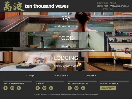 Ten Thousand Waves custom designed website is  user-friendly and very popular.