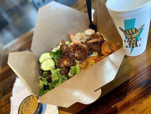 Shrimp sampler: lemon pepper, coco, and spicy shrimp.