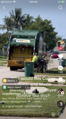 Driver got out and removed shrubs from truck after Gay man walked down the street to place shrubs in truck himself!