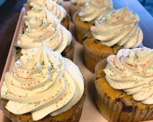 Cranberry Orange Christmas Cupcake