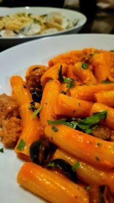 Pasta with a spicy sausage ragu