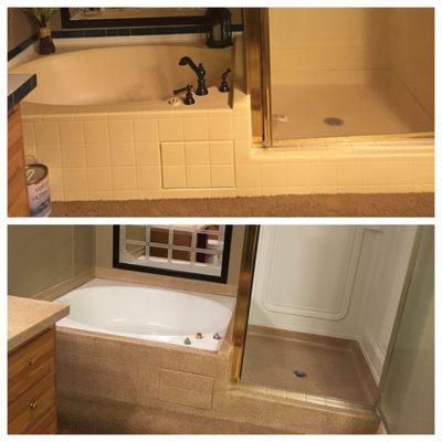 Jacuzzi tub and shower refinishing.