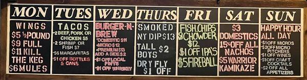 Happy hour specials 3-6-23