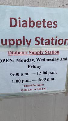 Diabetes supplies are not easily accessible, can't grab them before or after work, nor at lunch time